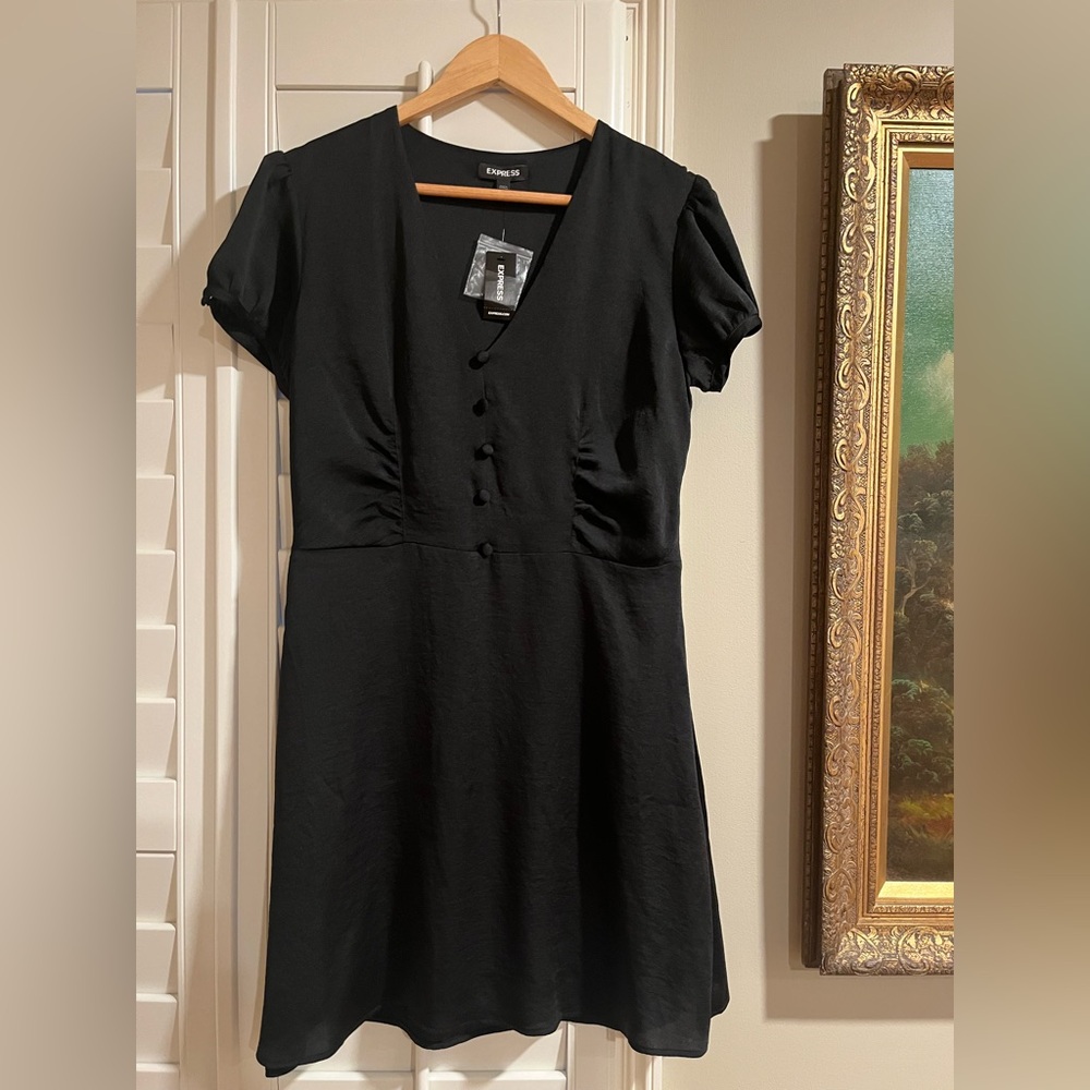 NWT Express cap puff sleeve button dress 🩷
